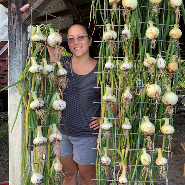 Woman with garlic