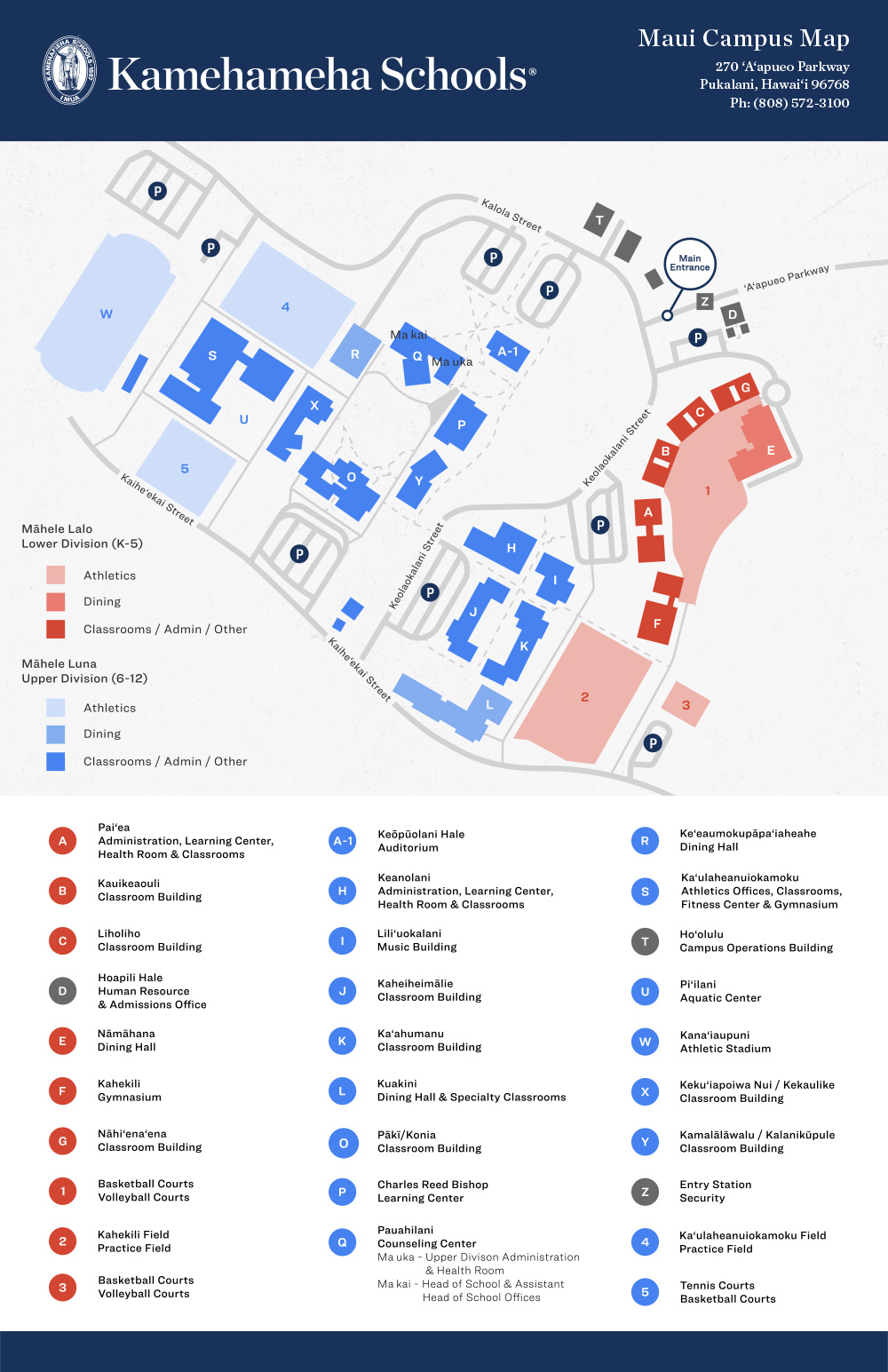 Maui campus map